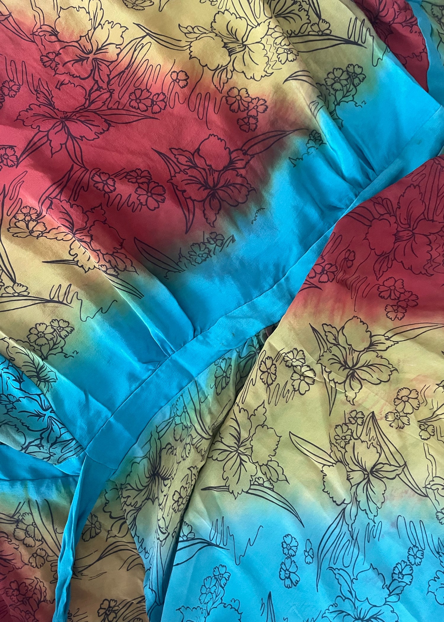 Caladium Wrap Silk Dress ~ Algiers L