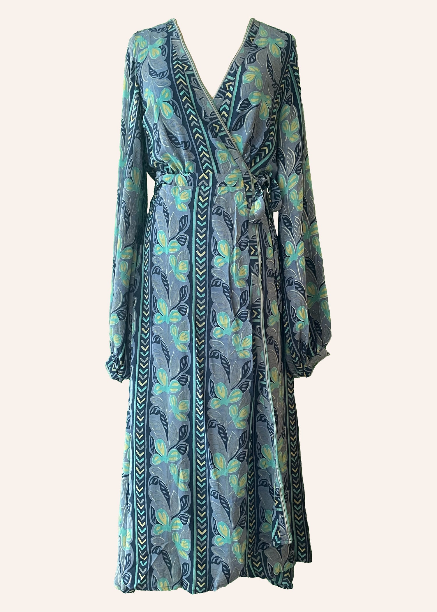 Caladium Silk Wrap Dress ~ Brook XS