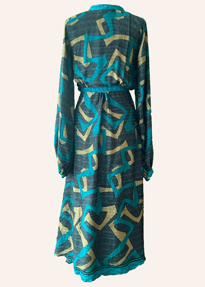 Caladium Silk Wrap Dress ~ Navigate XS