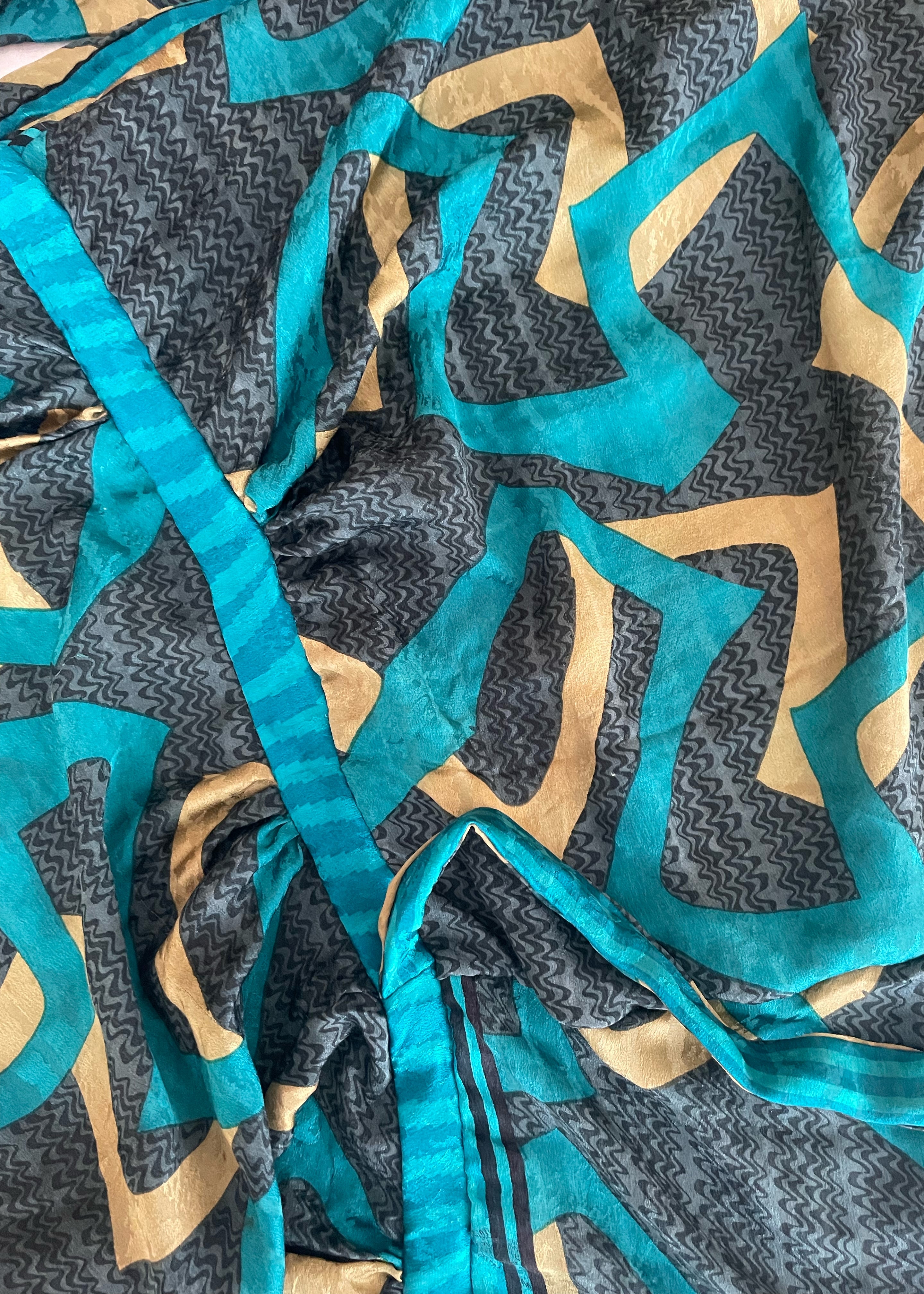 Caladium Silk Wrap Dress ~ Navigate XS