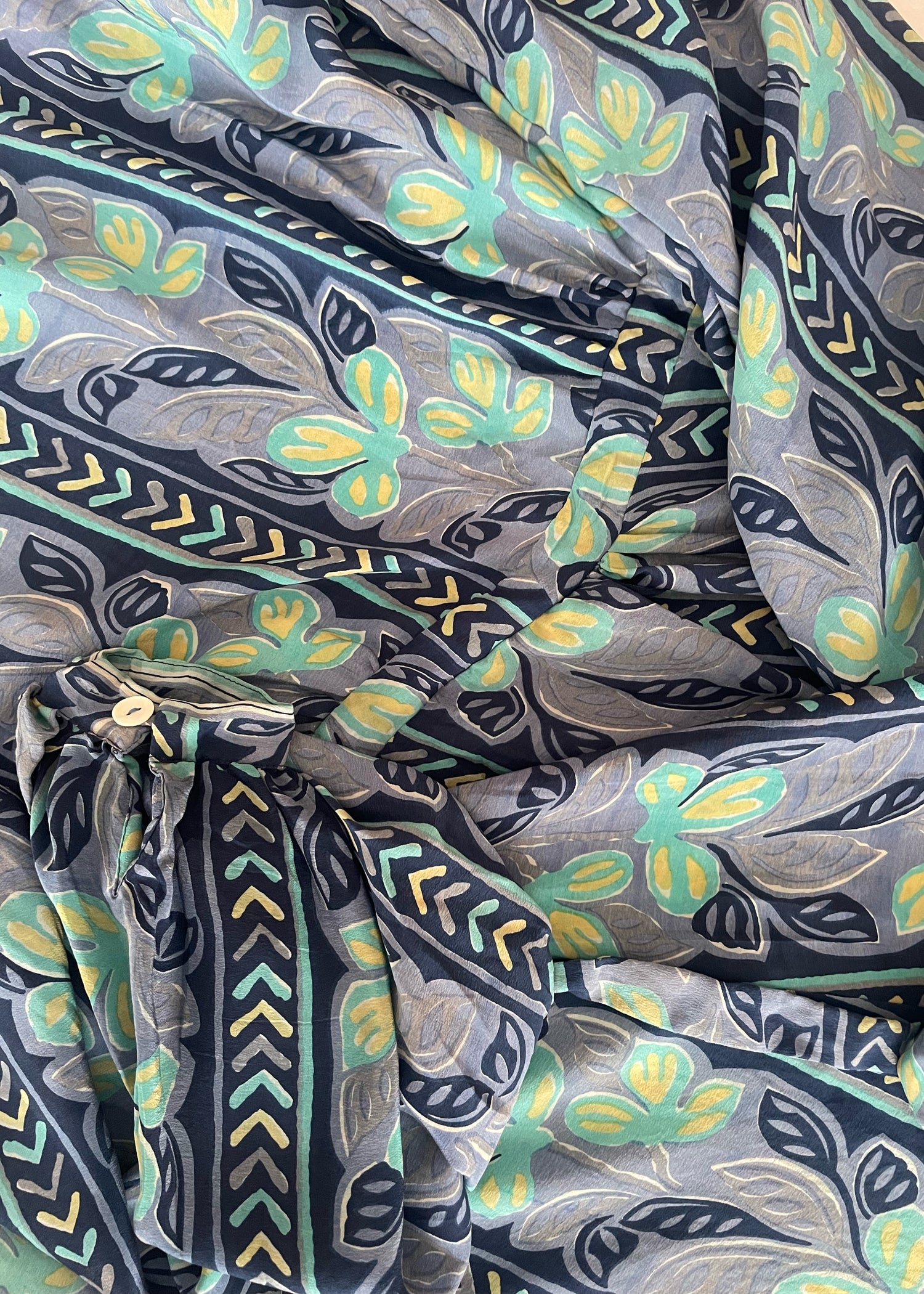 Caladium Silk Wrap Dress ~ Brook XS