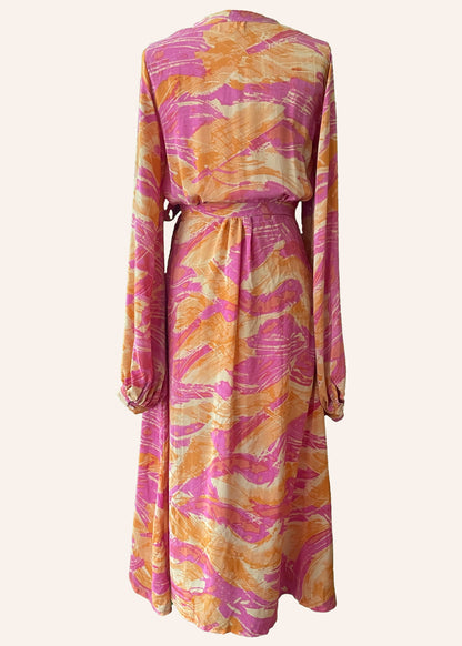 Caladium Silk Wrap Dress ~ Sun Kissed S