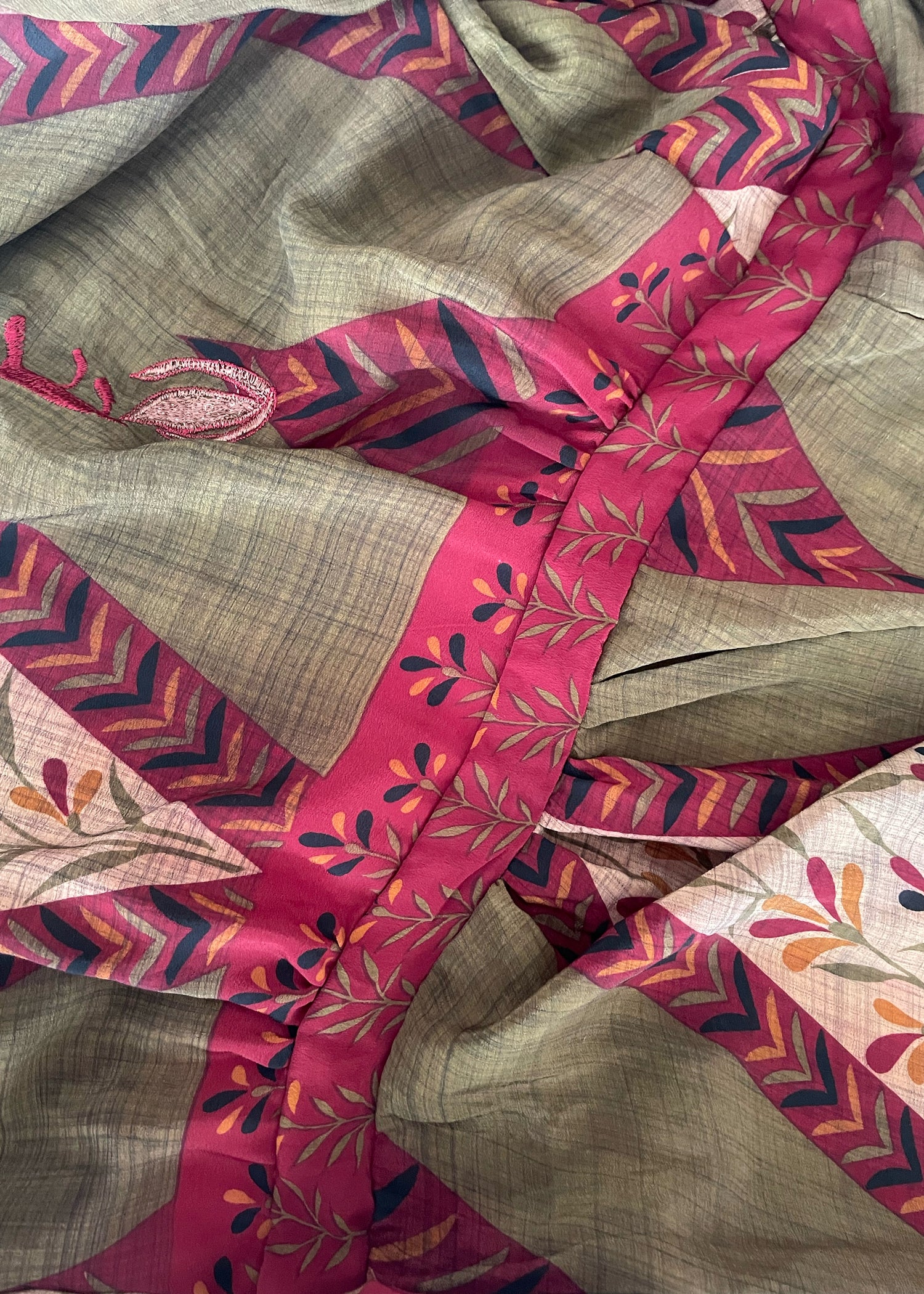 Caladium Wrap Silk Dress ~ Leadlight L