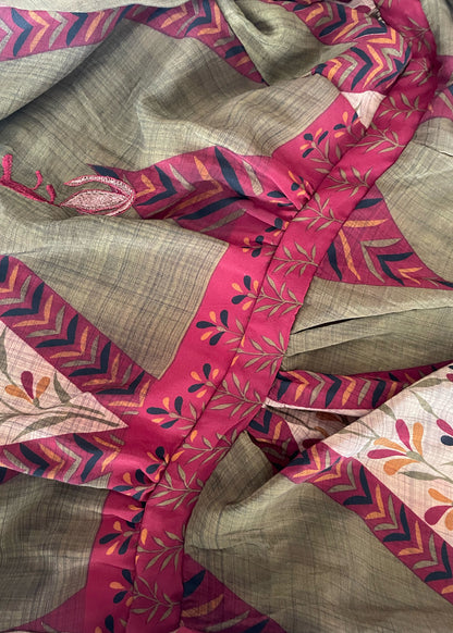 Caladium Wrap Silk Dress ~ Leadlight L