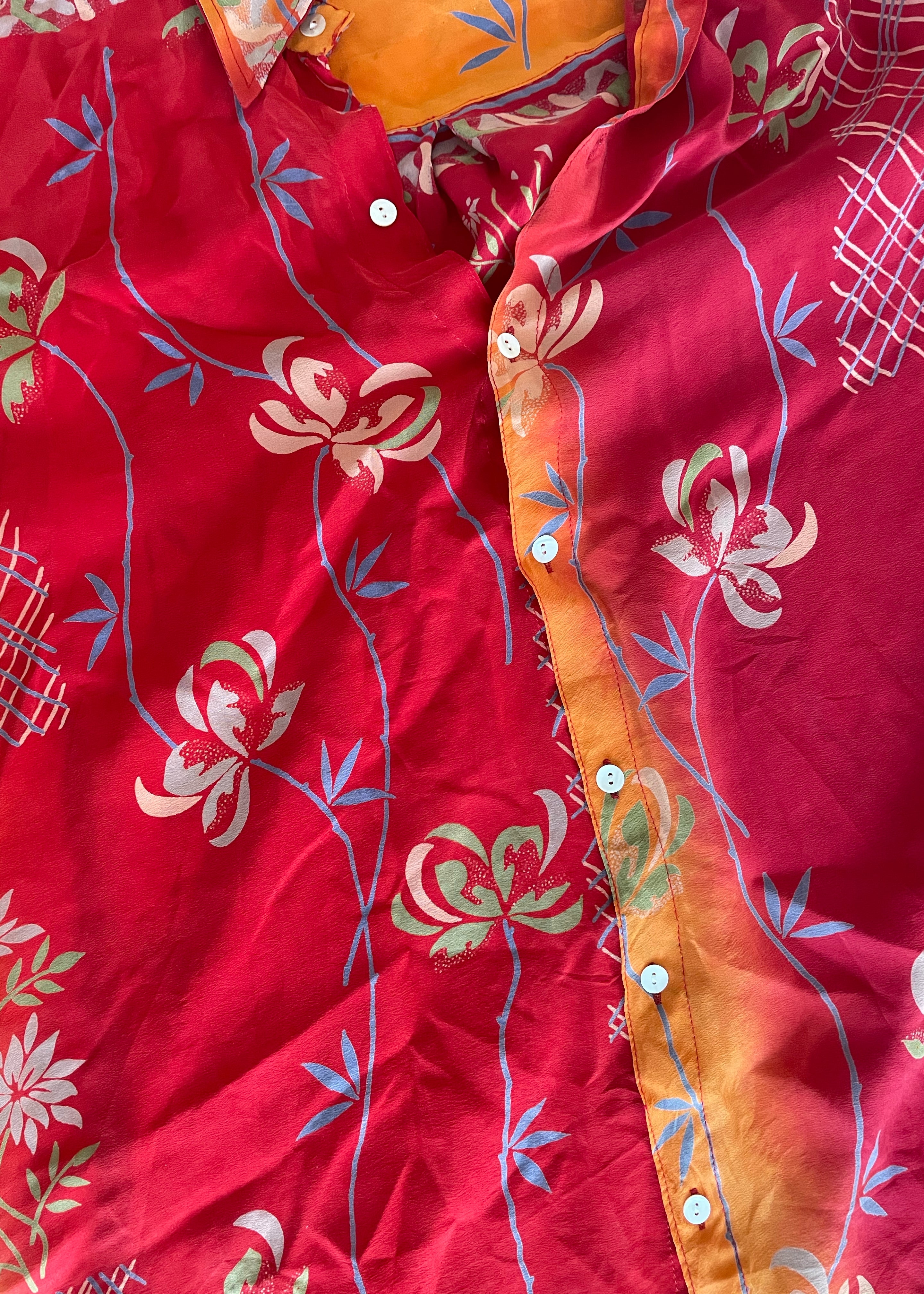 Astralagus Silk Crepe Oversized Shirt ~ Poppy