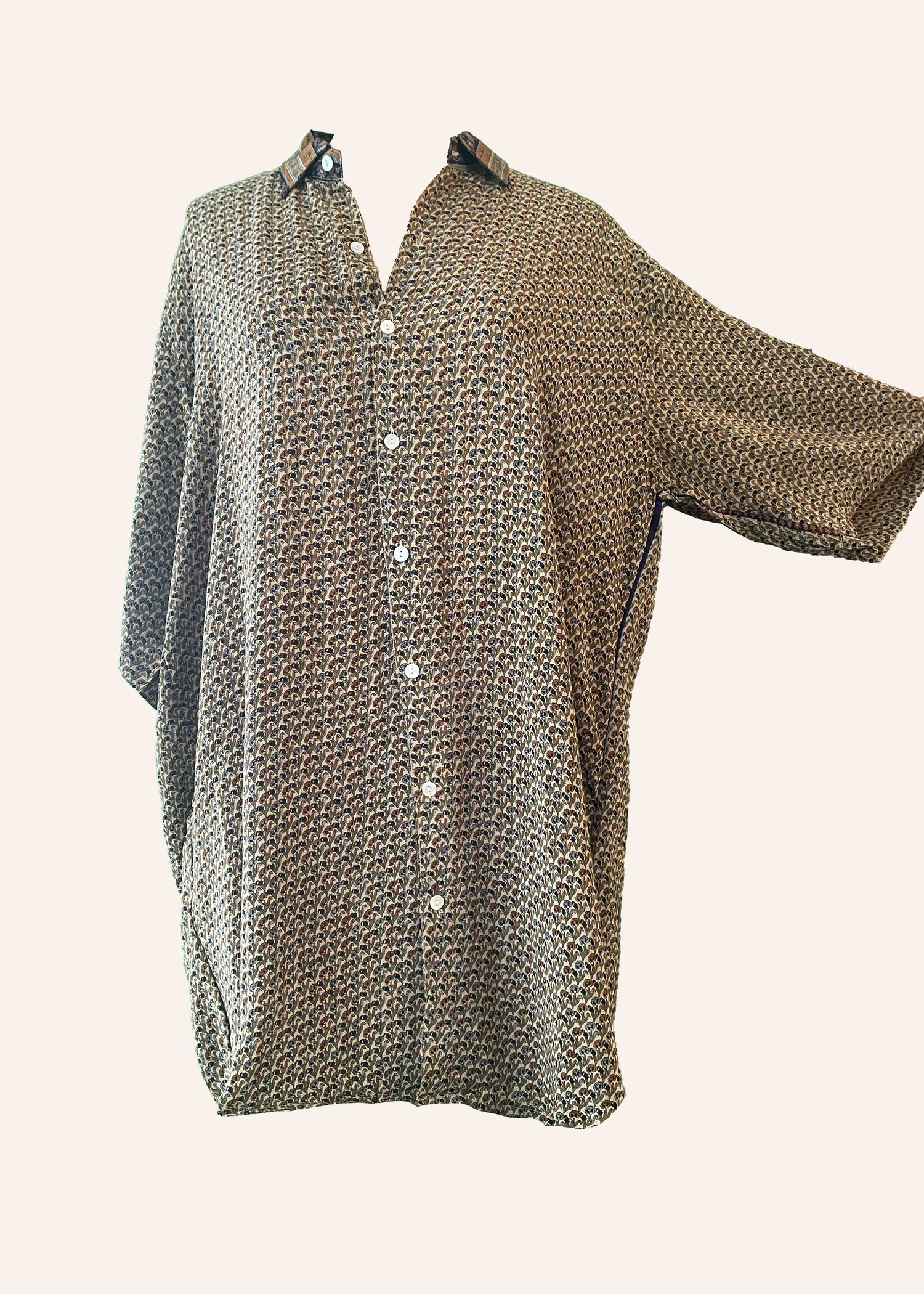 Astralagus Silk Crepe Oversized Shirt ~ Emperador