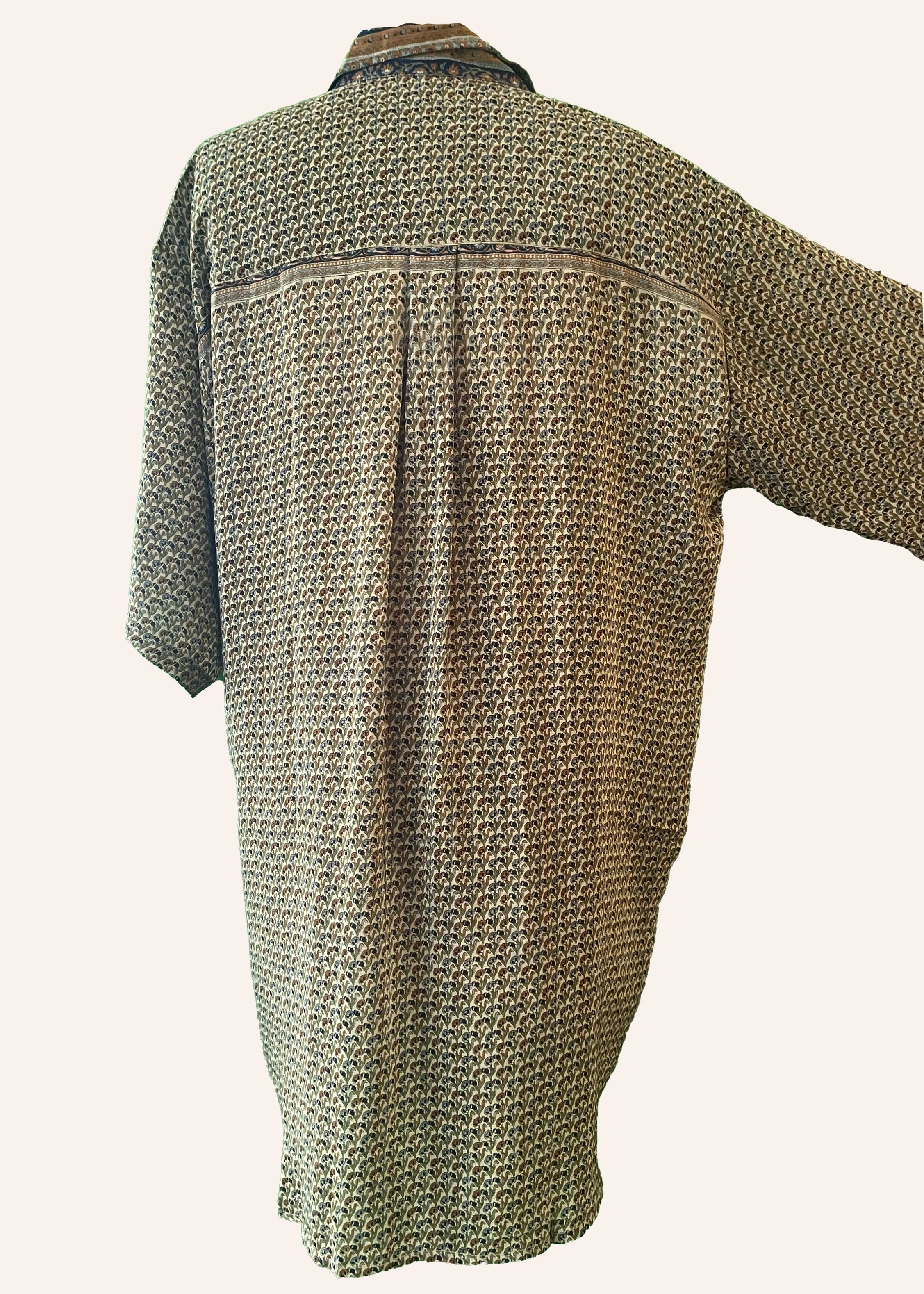 Astralagus Silk Crepe Oversized Shirt ~ Emperador