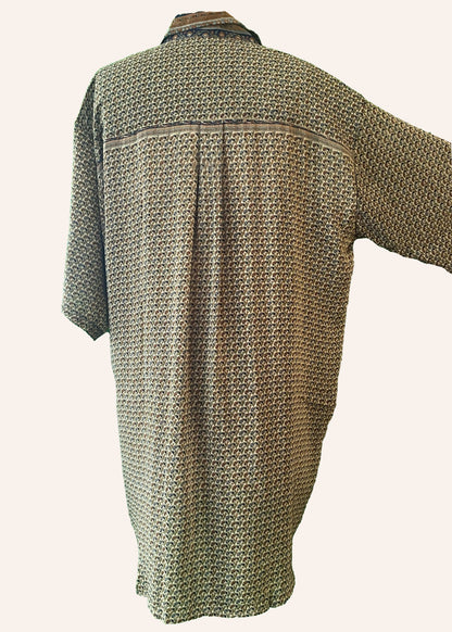 Astralagus Silk Crepe Oversized Shirt ~ Emperador