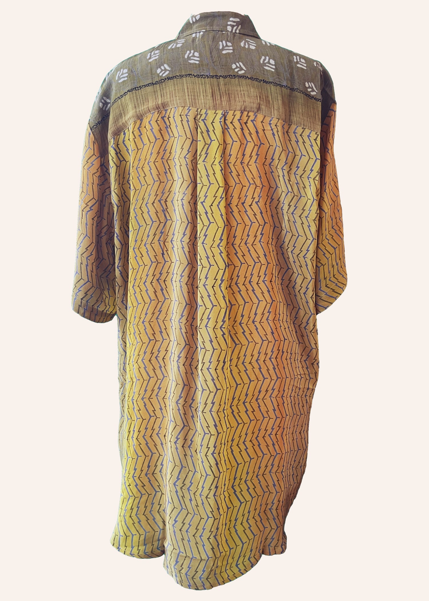 Astralagus Silk Crepe Oversized Shirt ~ Tawny Gold