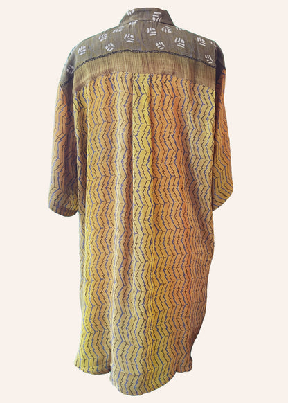 Astralagus Silk Crepe Oversized Shirt ~ Tawny Gold