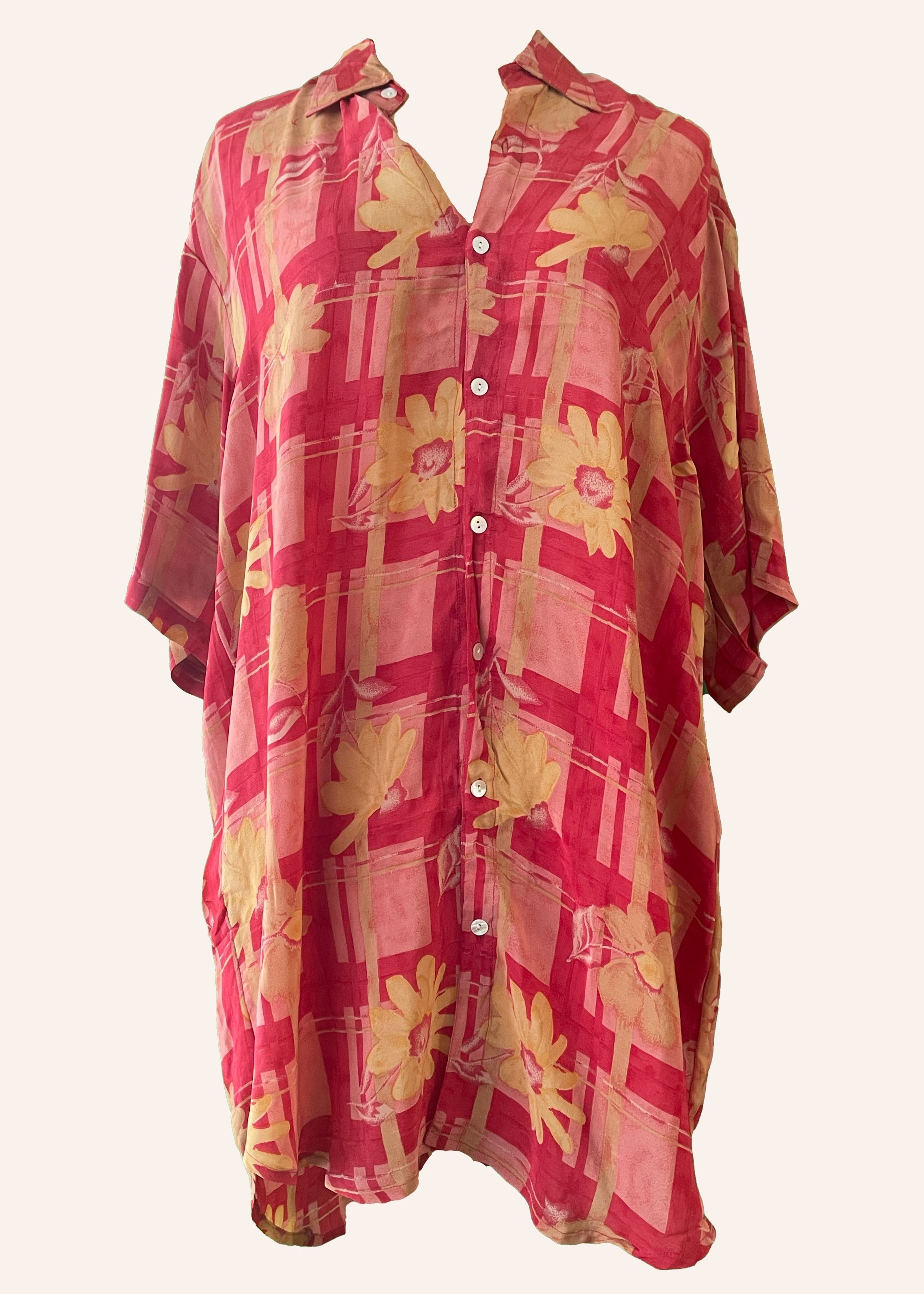 Astralagus Silk Crepe Oversized Shirt ~ Oriole