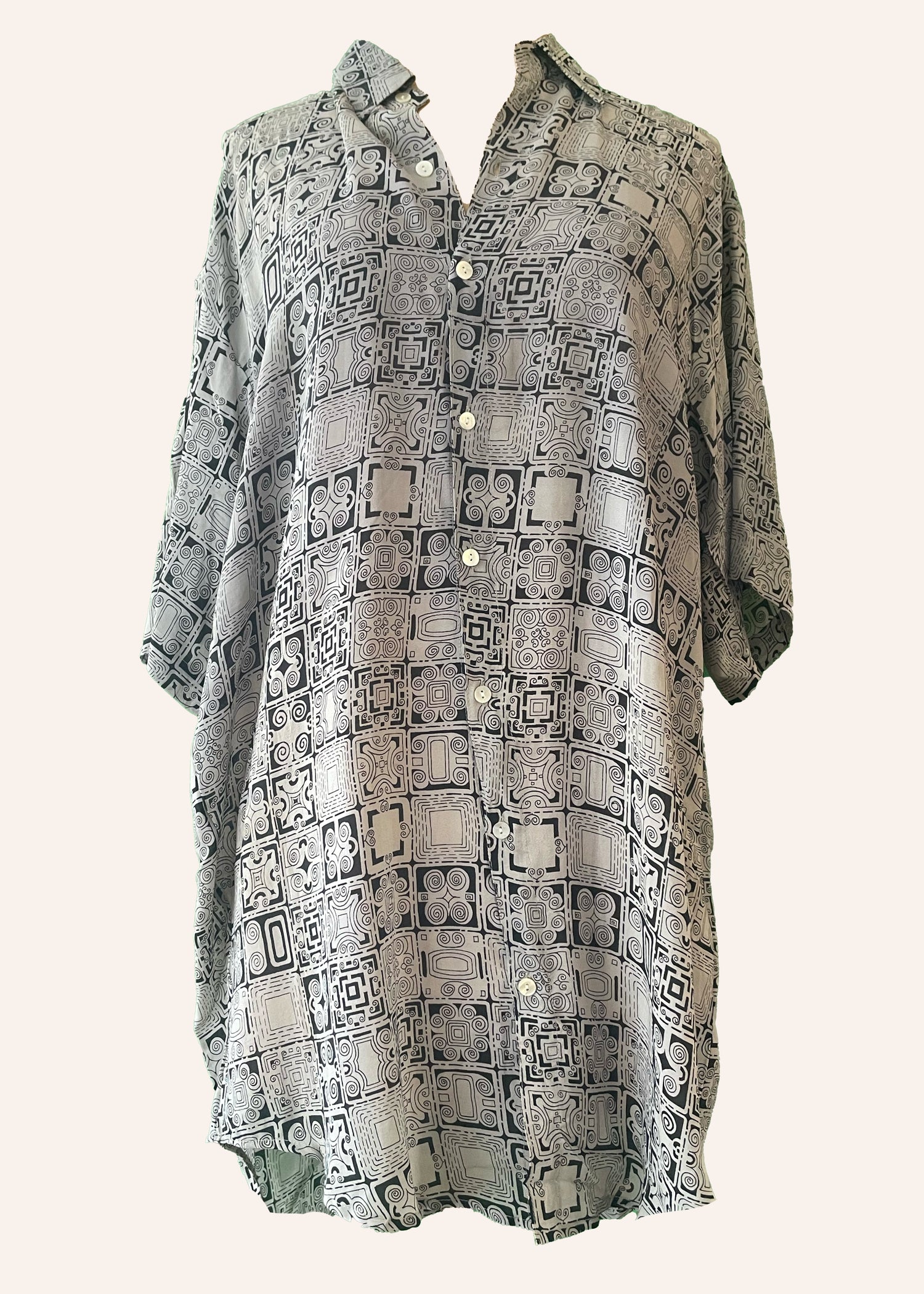 Astralagus Silk Crepe Oversized Shirt ~ Nimbus