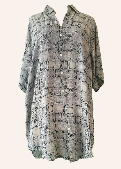Astralagus Silk Crepe Oversized Shirt ~ Nimbus