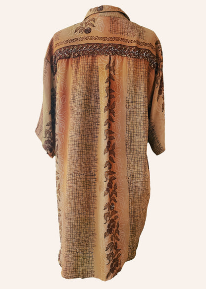 Astralagus Silk Crepe Oversized Shirt ~ Teaberry