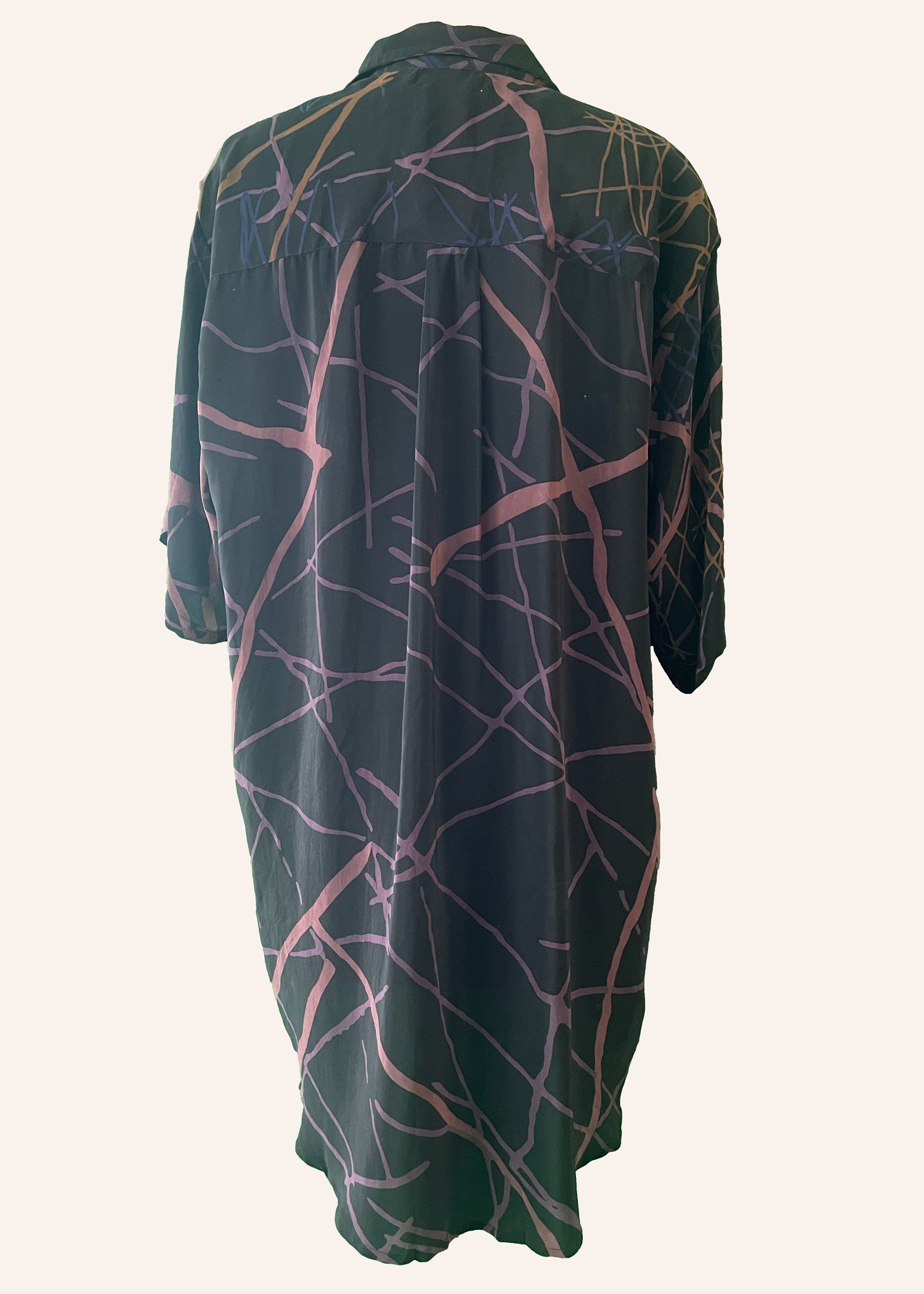 Astralagus Silk Crepe Oversized Shirt ~ Shale