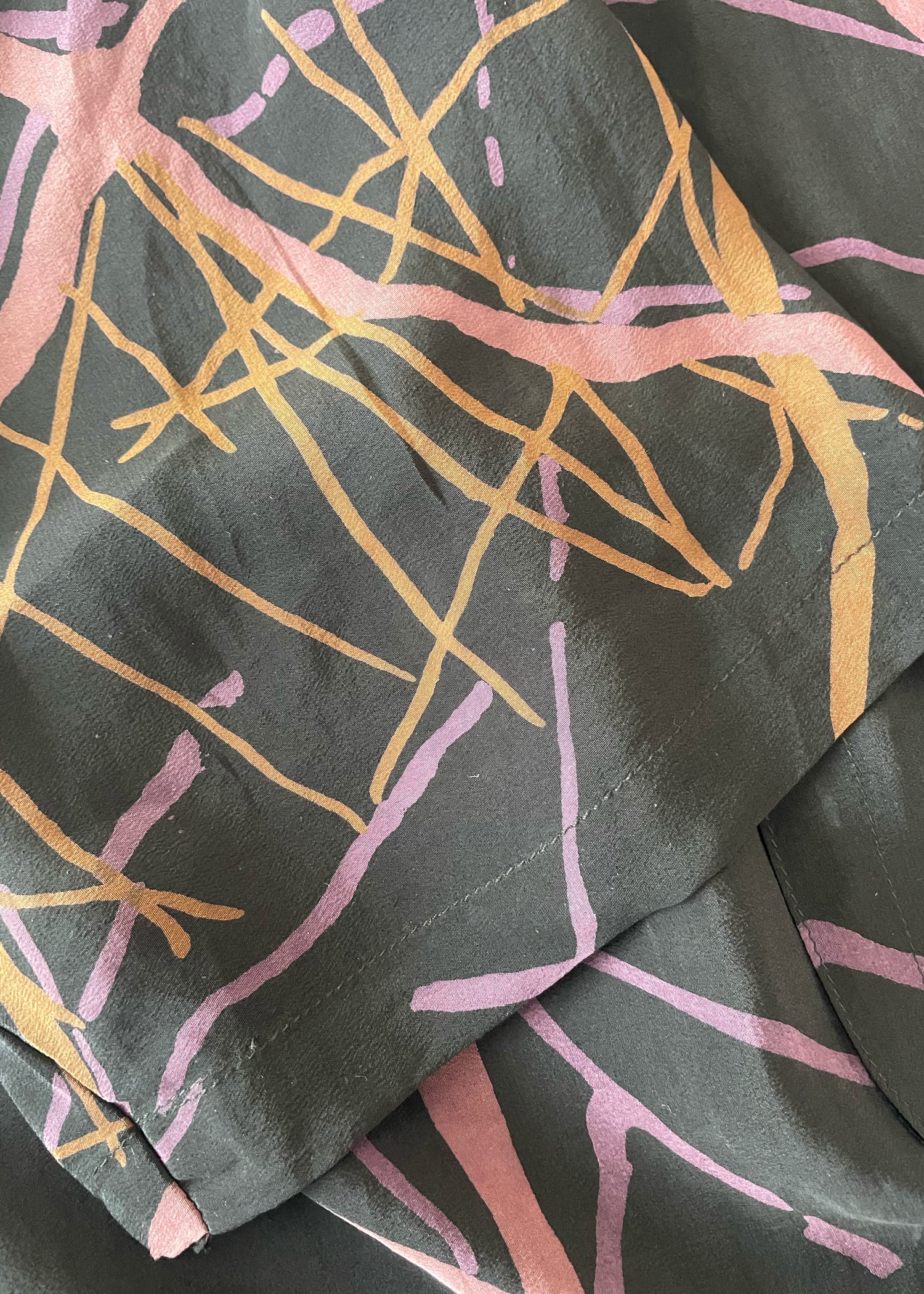 Astralagus Silk Crepe Oversized Shirt ~ Shale