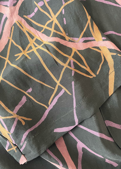 Astralagus Silk Crepe Oversized Shirt ~ Shale