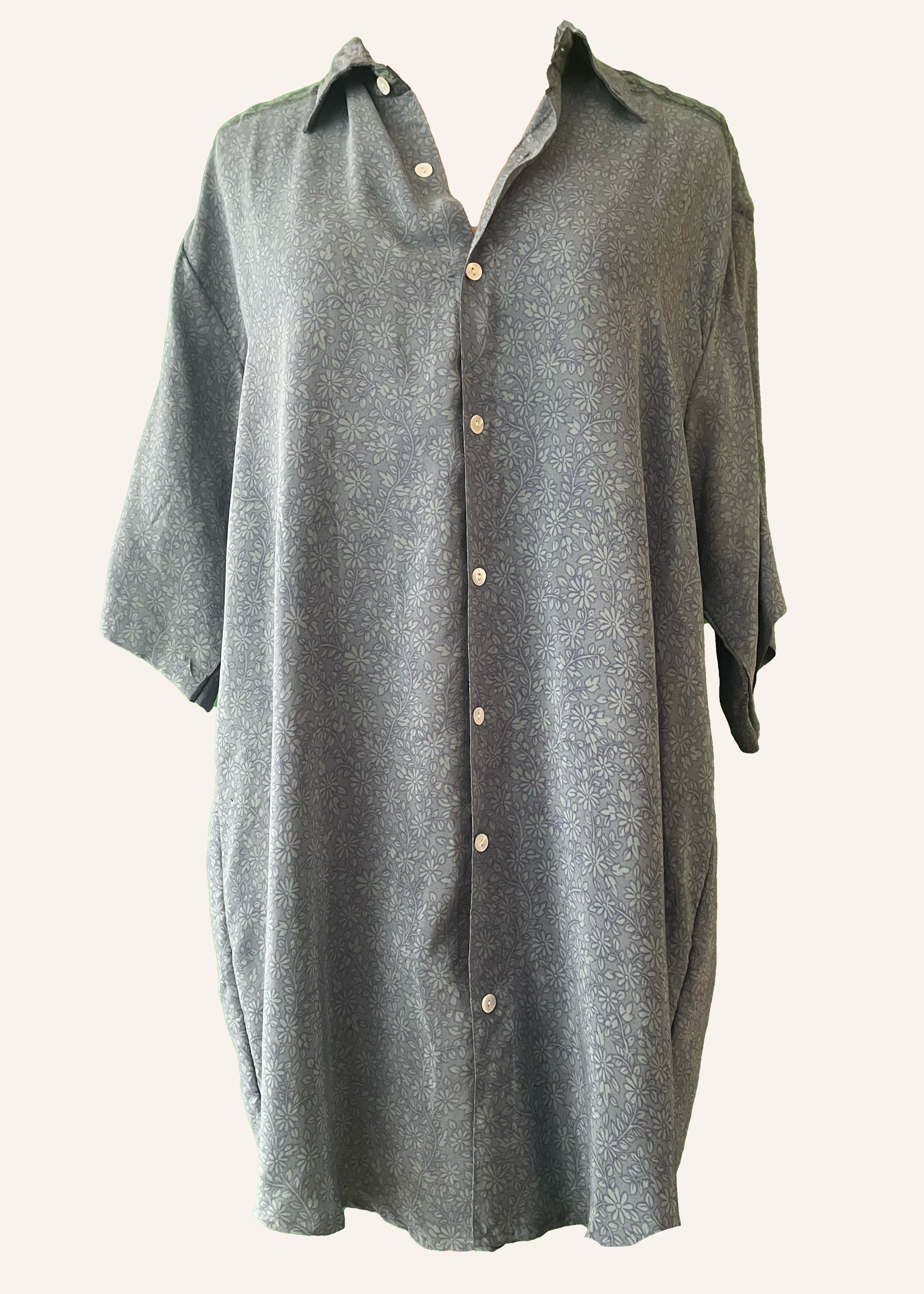 Astralagus Silk Crepe Oversized Shirt ~ Smoulder