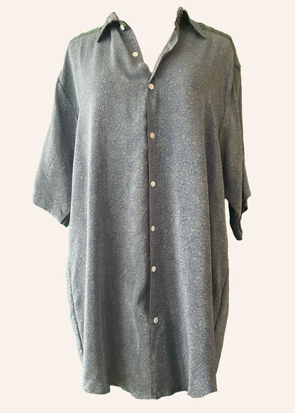 Astralagus Silk Crepe Oversized Shirt ~ Smoulder