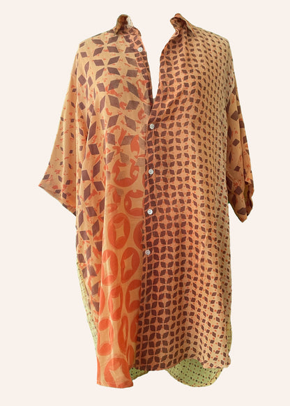 Astralagus Silk Crepe Oversized Shirt ~ Aurora