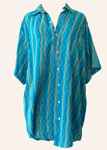 Astralagus Silk Crepe Oversized Shirt ~ Oceania