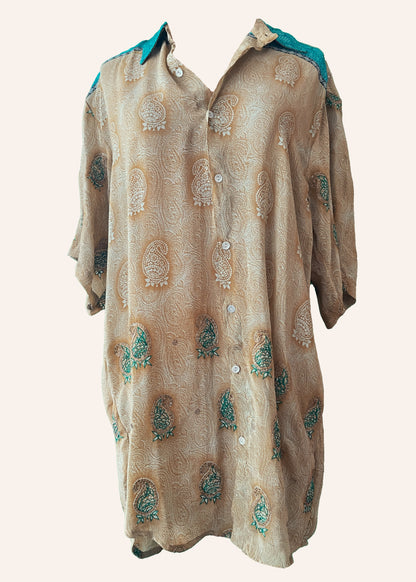 Astralagus Silk Crepe Oversized Shirt ~ Overland