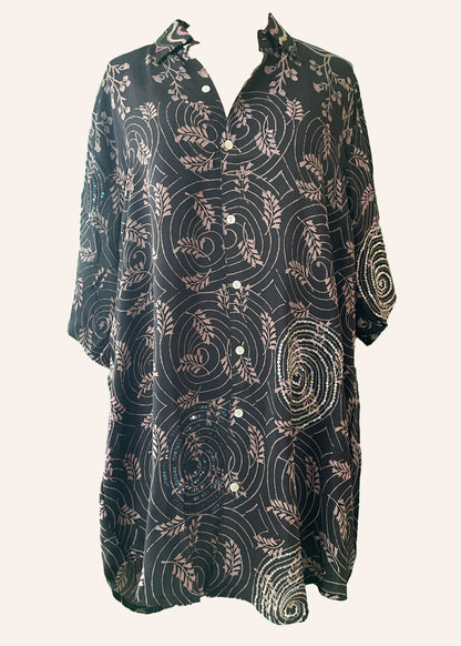 Astralagus Silk Crepe Oversized Shirt ~ Liberty