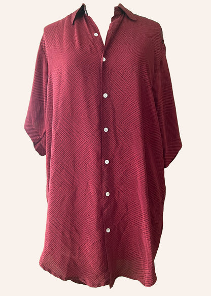 Astralagus Silk Crepe Oversized Shirt ~ Toreador