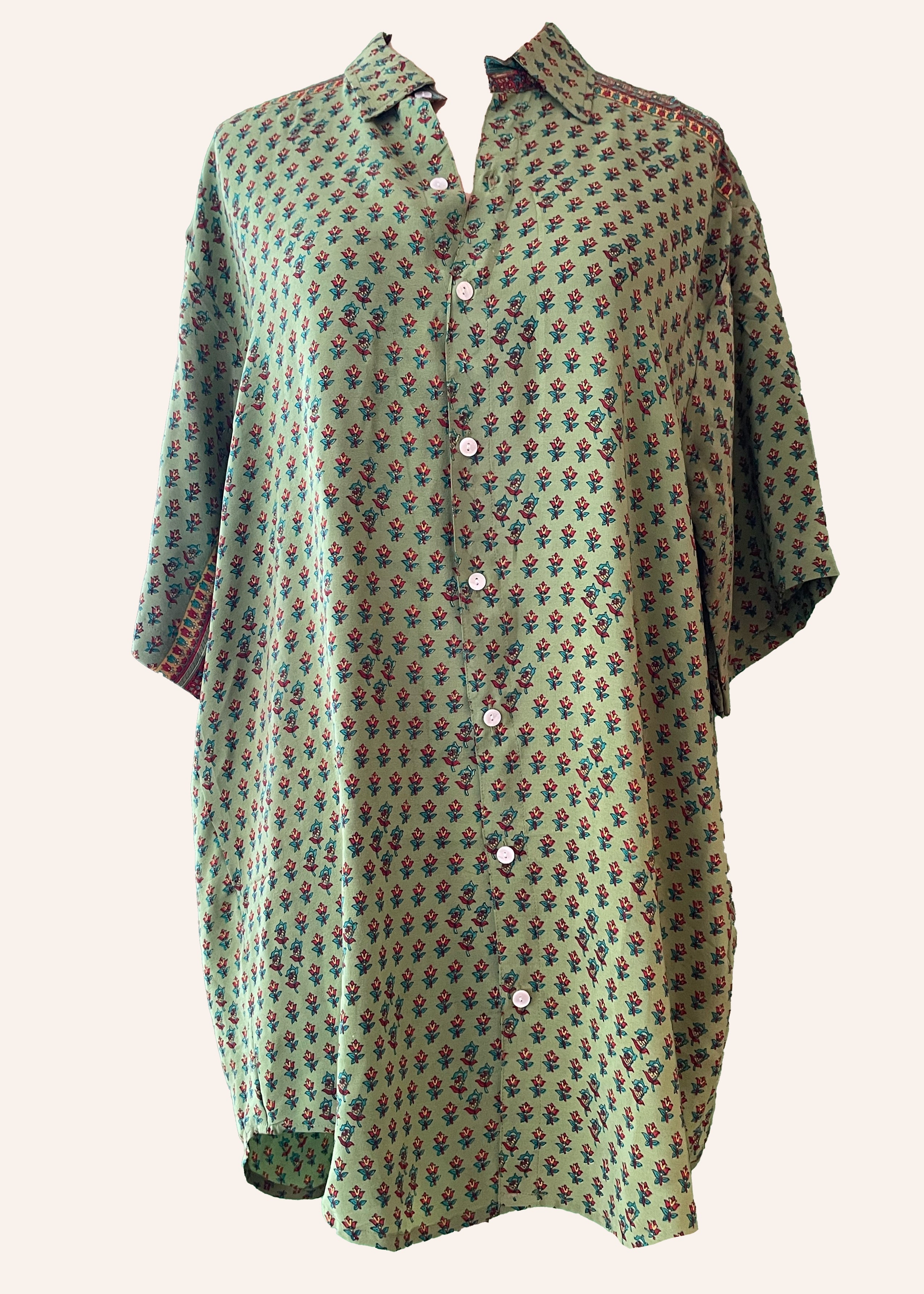 Astralagus Silk Crepe Oversized Shirt ~ Tendril