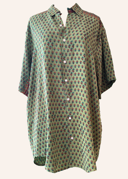 Astralagus Silk Crepe Oversized Shirt ~ Tendril