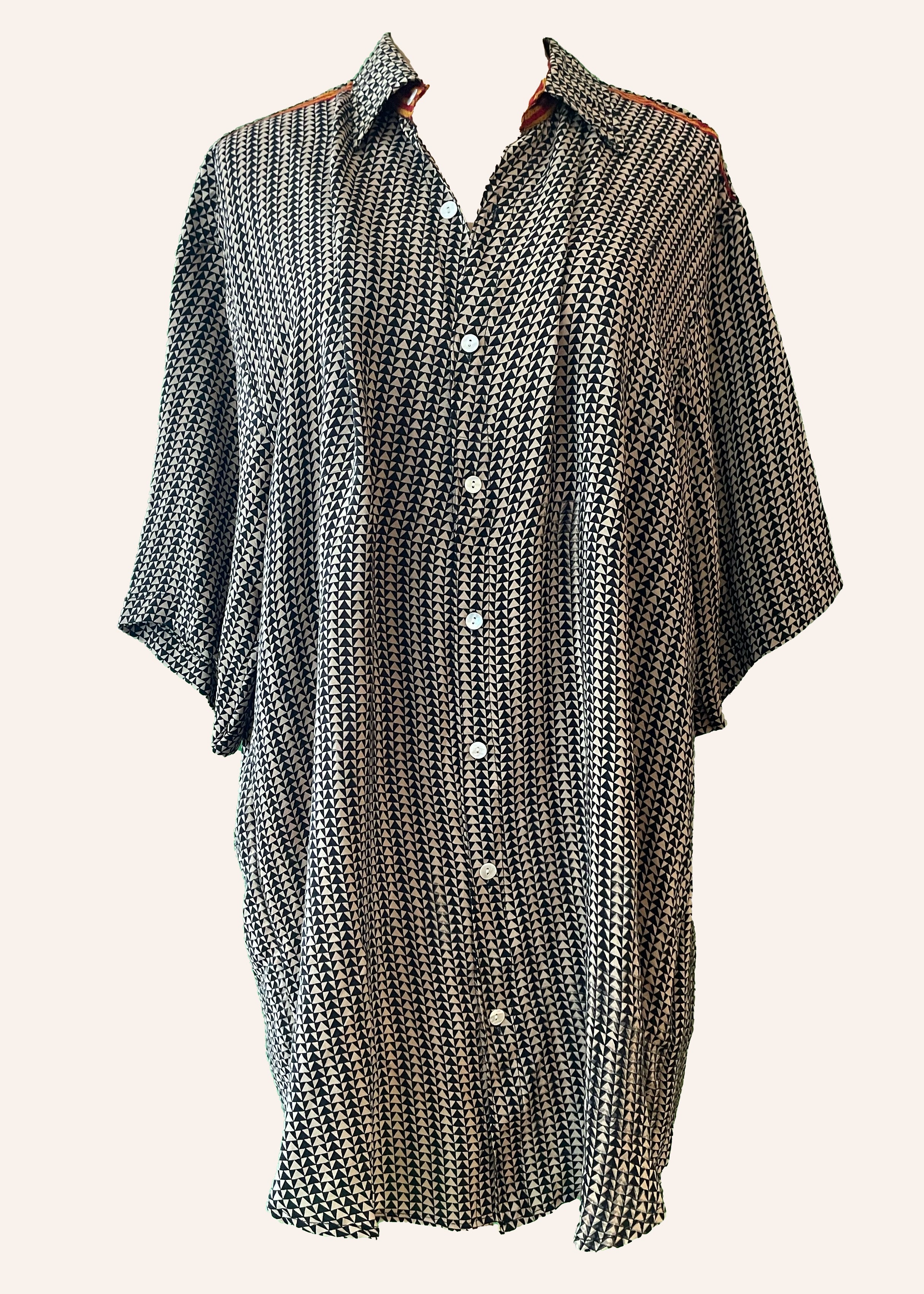 Astralagus Silk Crepe Oversized Shirt ~ Filigree