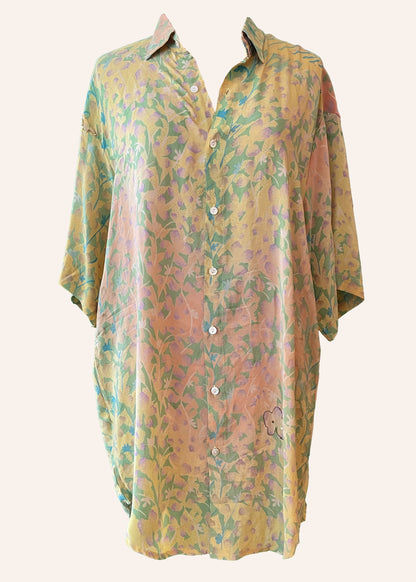 Astralagus Silk Crepe Oversized Shirt ~ Celandine