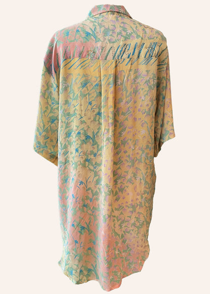 Astralagus Silk Crepe Oversized Shirt ~ Celandine