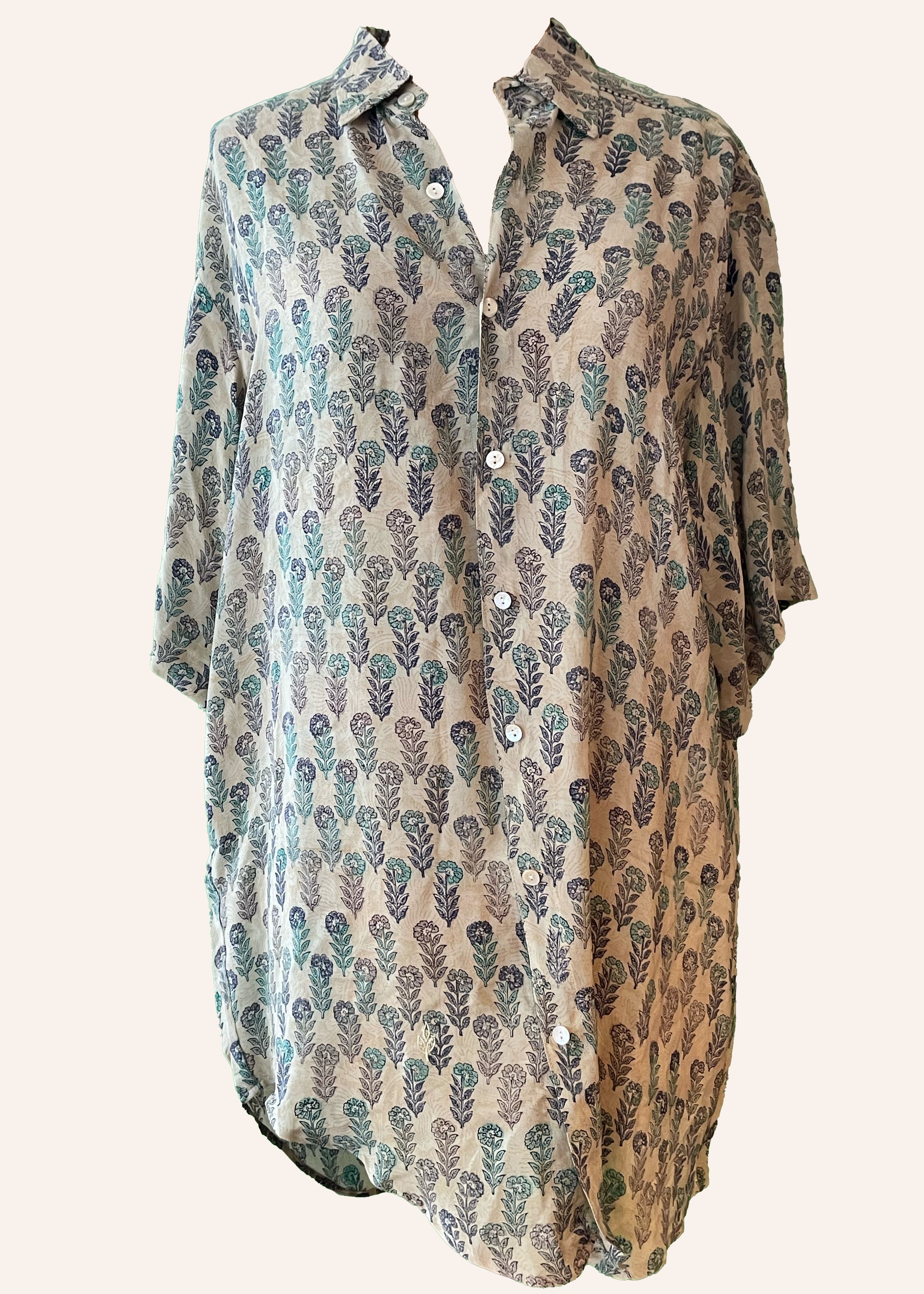 Astralagus Silk Crepe Oversized Shirt ~ Elm