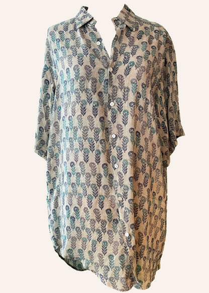 Astralagus Silk Crepe Oversized Shirt ~ Elm