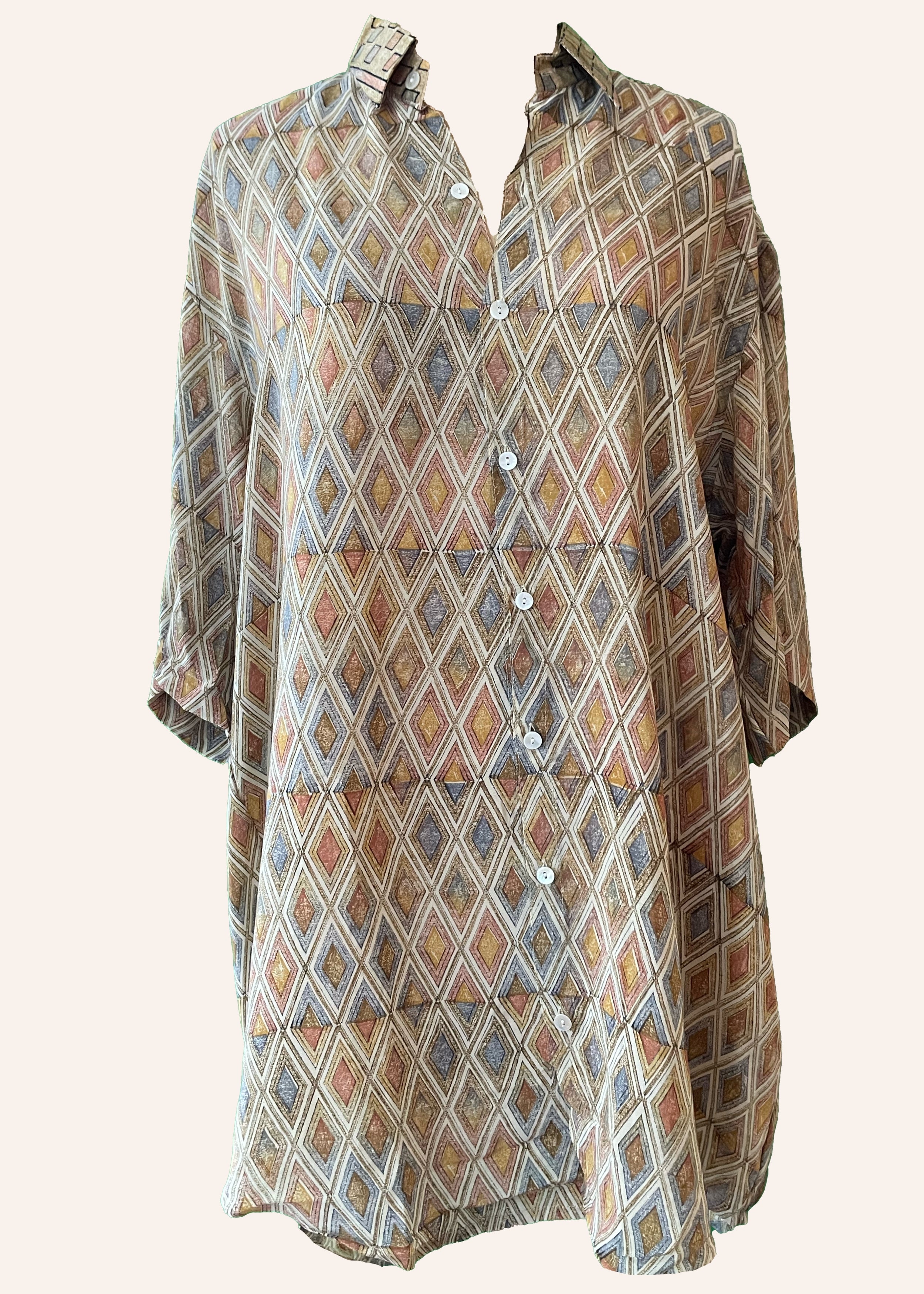 Astralagus Silk Crepe Oversized Shirt ~ Honeycomb