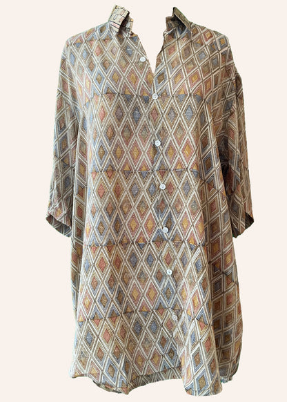 Astralagus Silk Crepe Oversized Shirt ~ Honeycomb
