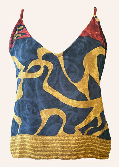 Reseda Silk Crepe Camisole Top ~ Madder S