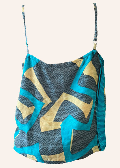 Reseda Silk Crepe Camisole Top ~ Navigate XL