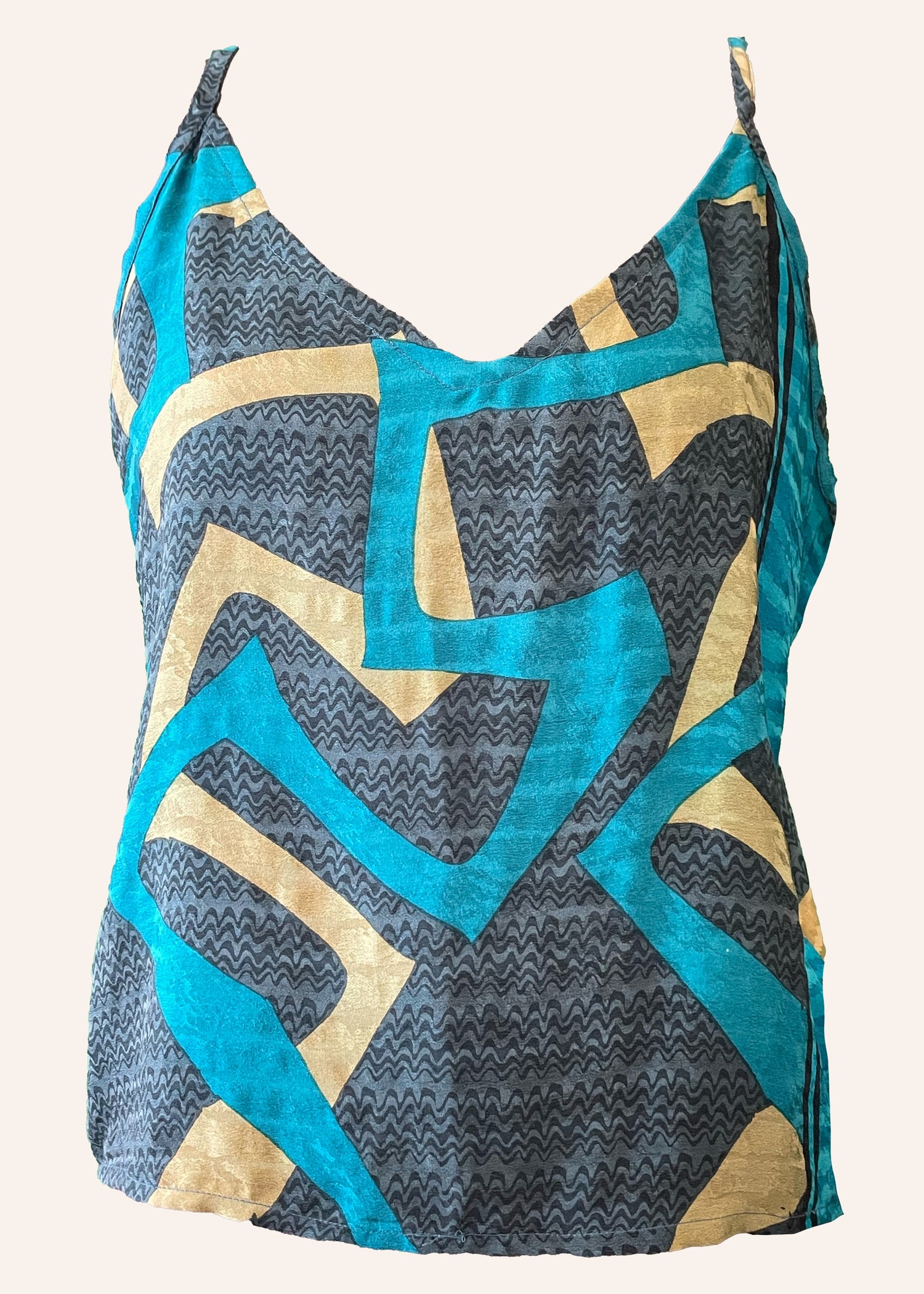 Reseda Silk Crepe Camisole Top ~ Navigate XL