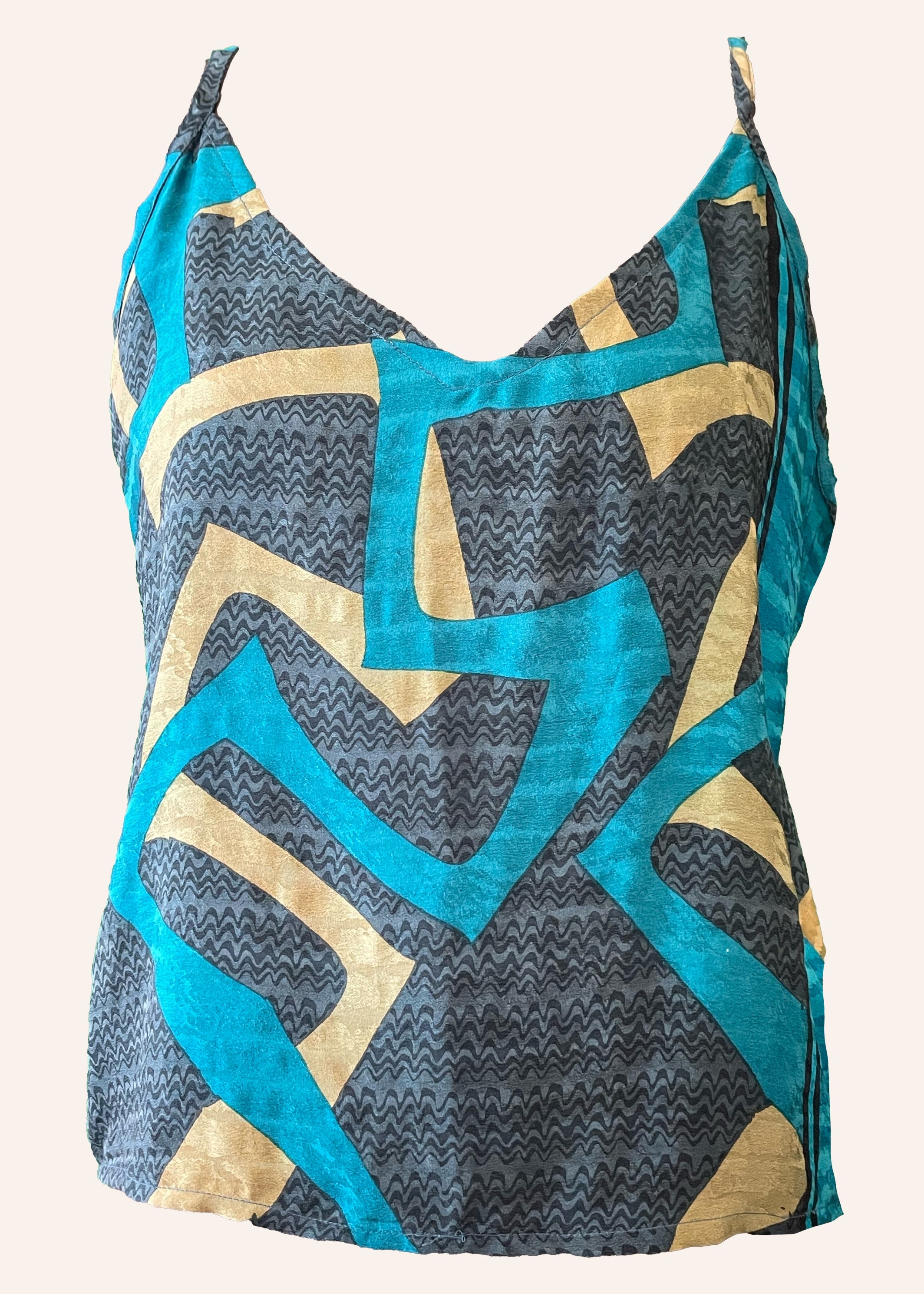 Reseda Silk Crepe Camisole Top ~ Navigate XL