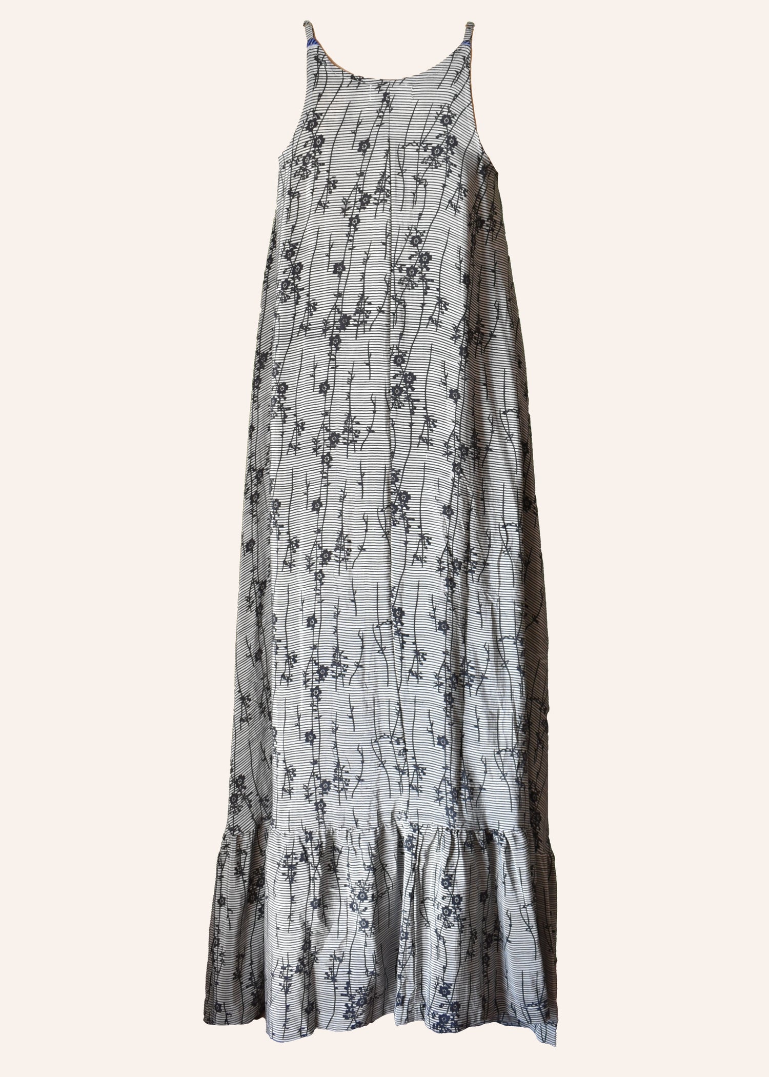 Long dress with floral pattern on a white background