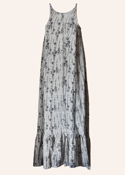 Long dress with floral pattern on a white background