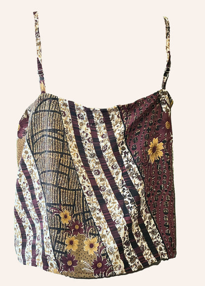 Reseda Silk Crepe Camisole Top ~ Plum XL