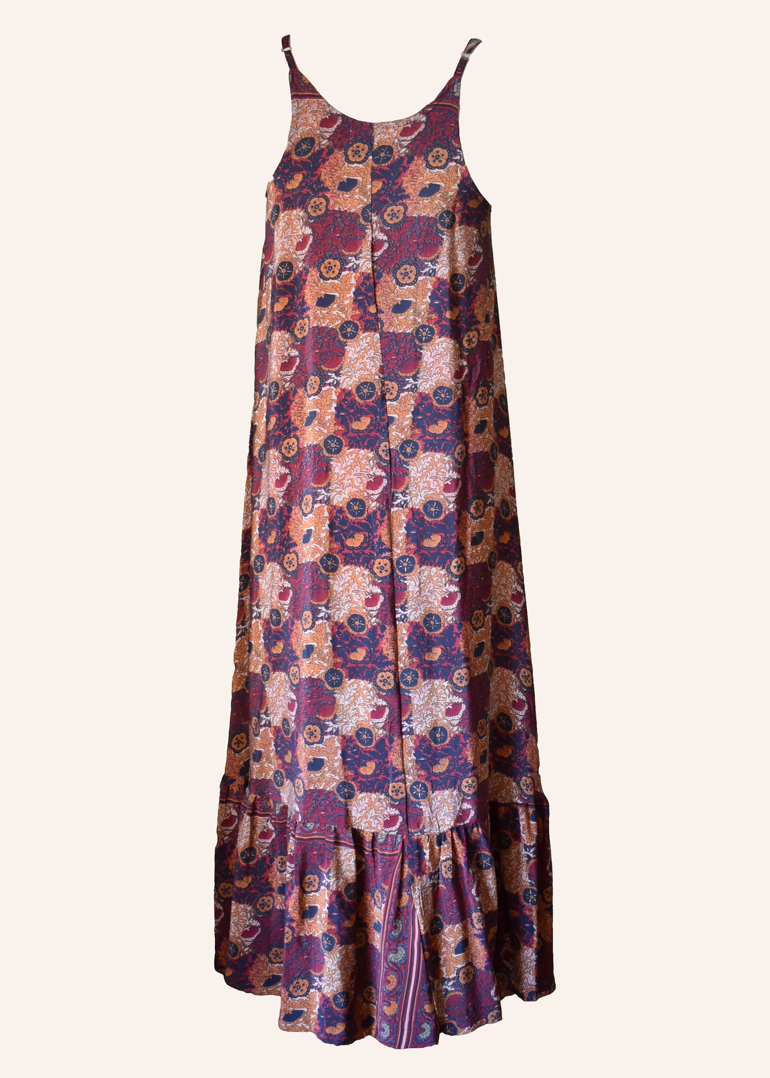 Eustoma Silk Crepe Swing Maxi Dress ~ Seneca L