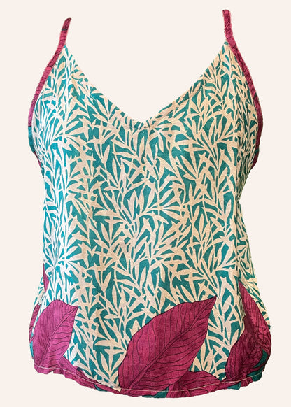 Reseda Silk Crepe Camisole Top ~ Tambourine XL