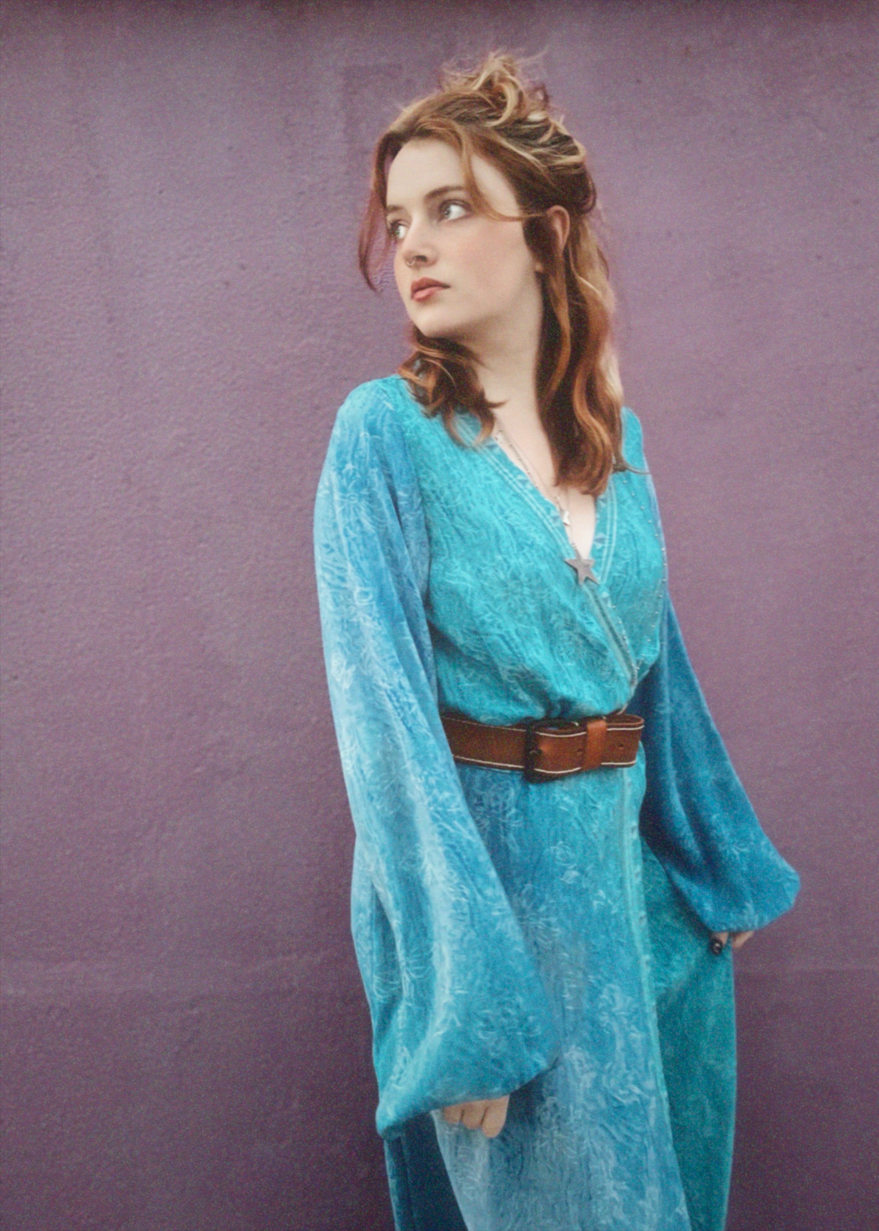 Caladium Wrap Silk Dress ~ Crystal M