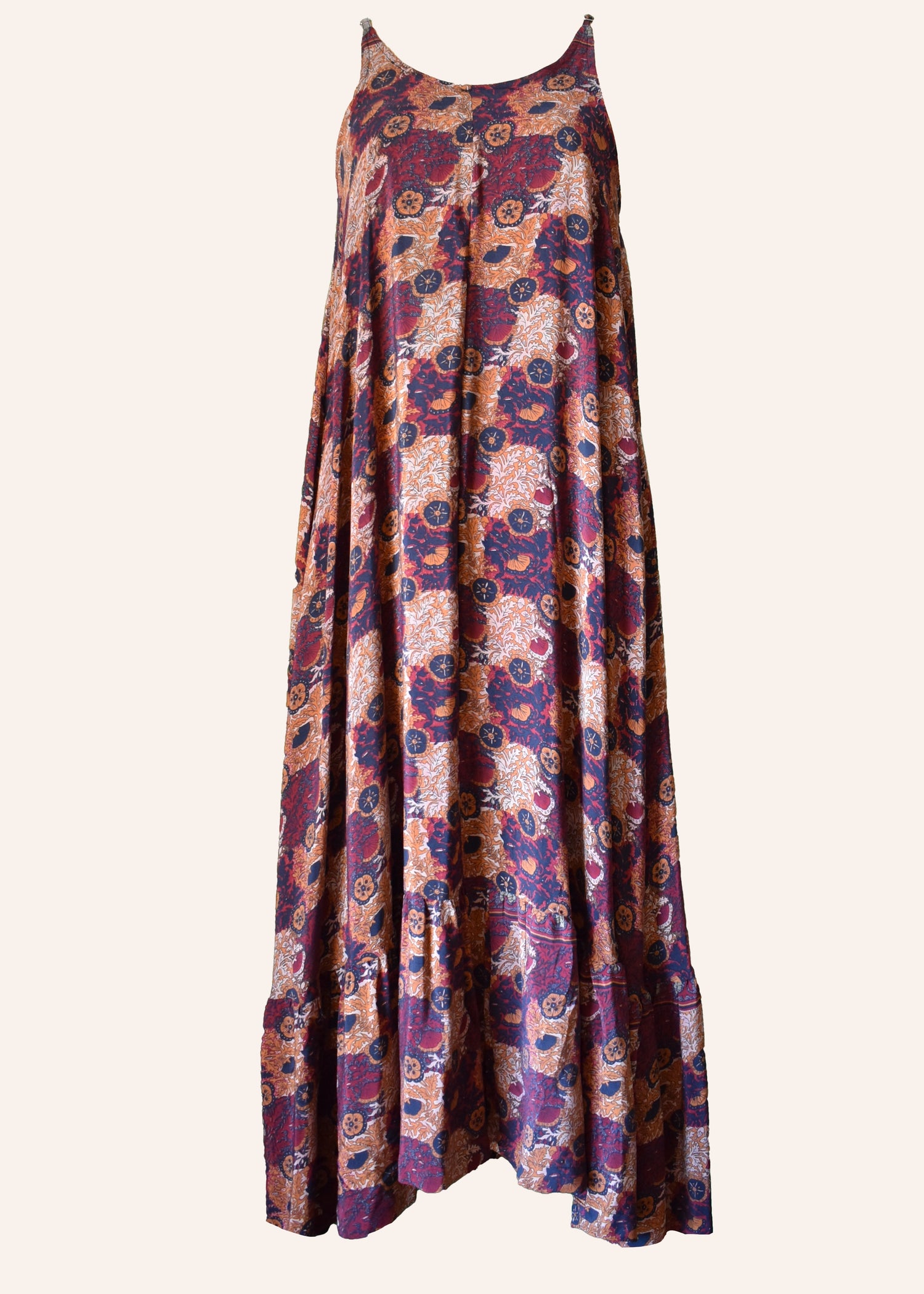 Eustoma Silk Crepe Swing Maxi Dress ~ Seneca L