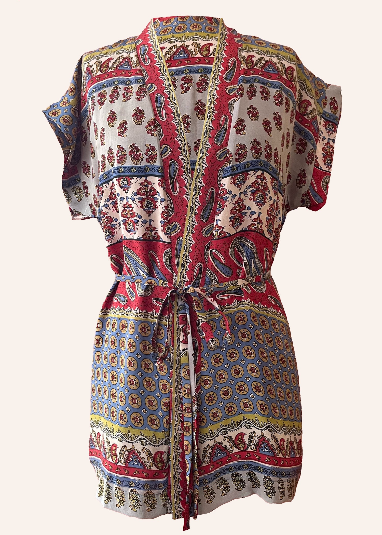 silk wrap shirt top blouse pyjama vintage bohemian repurposed saree sari