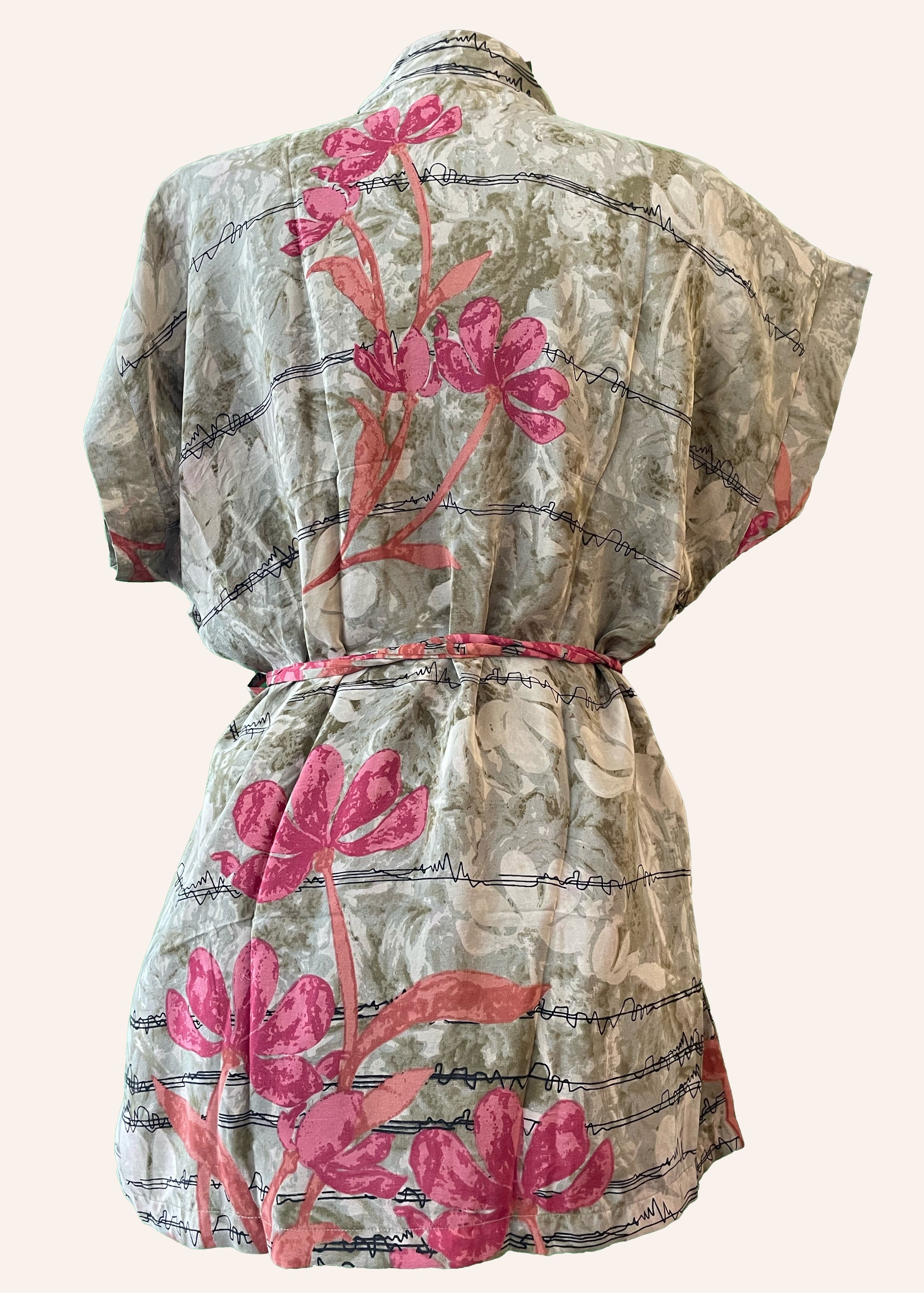 Silk crepe repurposed reclaimed recycled saree sari  vintage boho bohemian women&